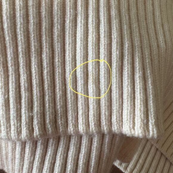 Vince Sweater Womens XS Cream Ribbed Wool Cashmere Sleeveless Tunic Mock Neck - Picture 14 of 14